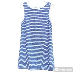 BeachLunchLounge | Linen blend striped Tank Dress | Blue and White | size Small